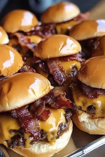 Peanut Butter Bacon Cheeseburger Sliders
