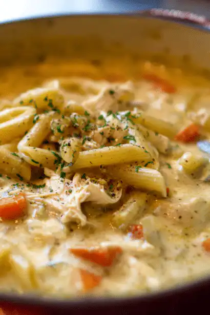creamy poultry pasta soup