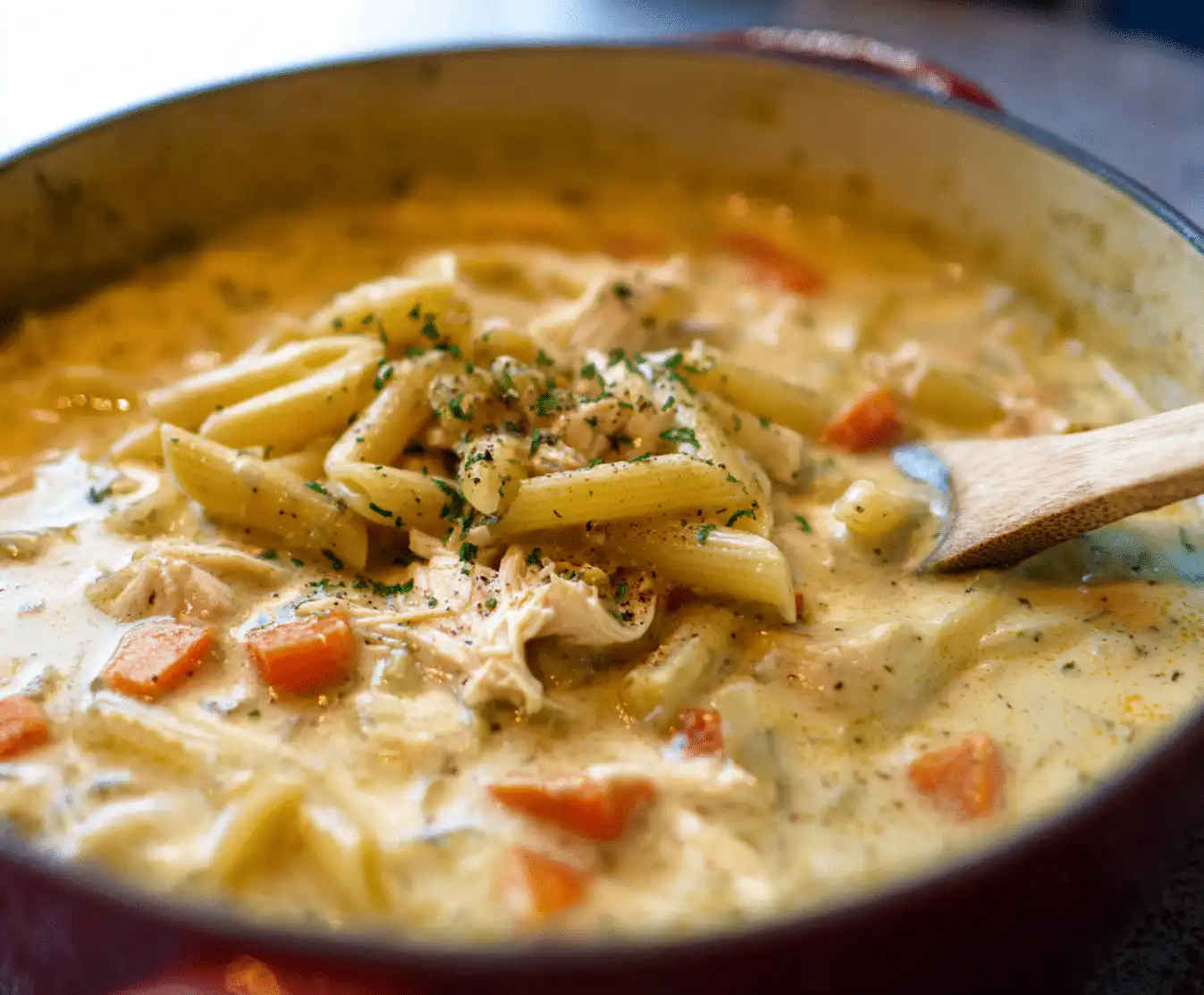 creamy poultry pasta soup