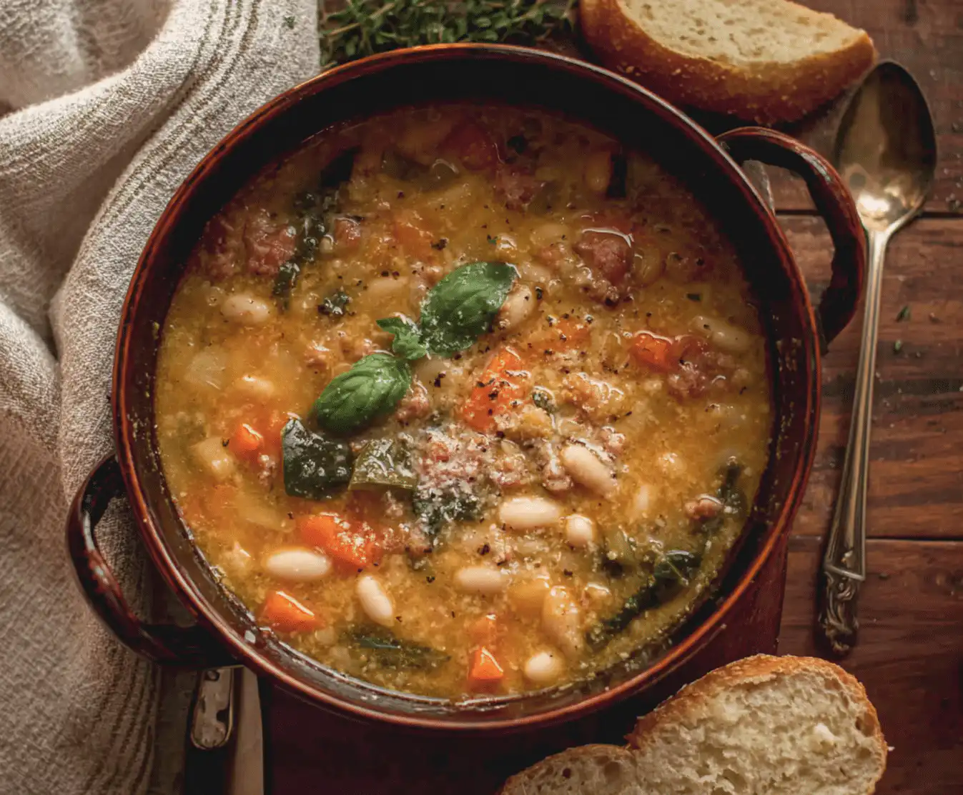 Tuscan White Bean Soup - Hearty One Pot Italian Recipe