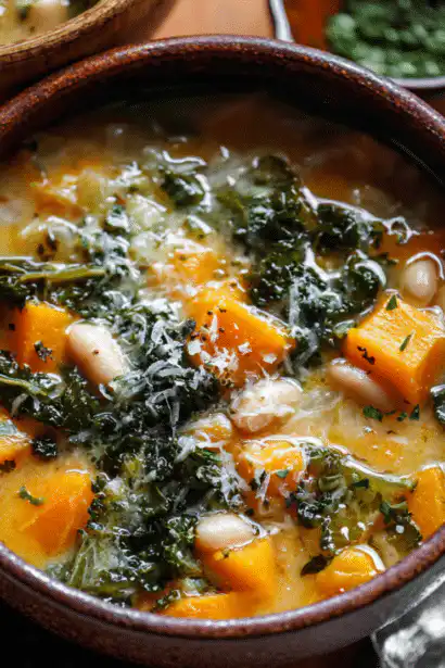 butternut squash kale white bean soup