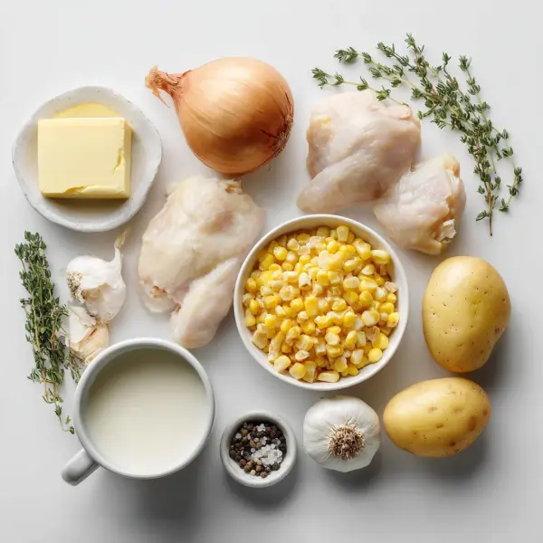Homemade corn chowder recipe ingredients