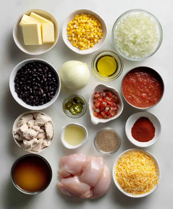 One-pot creamy chicken tortilla soup ingredients