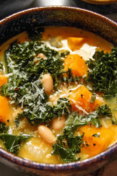 butternut squash kale white bean soup