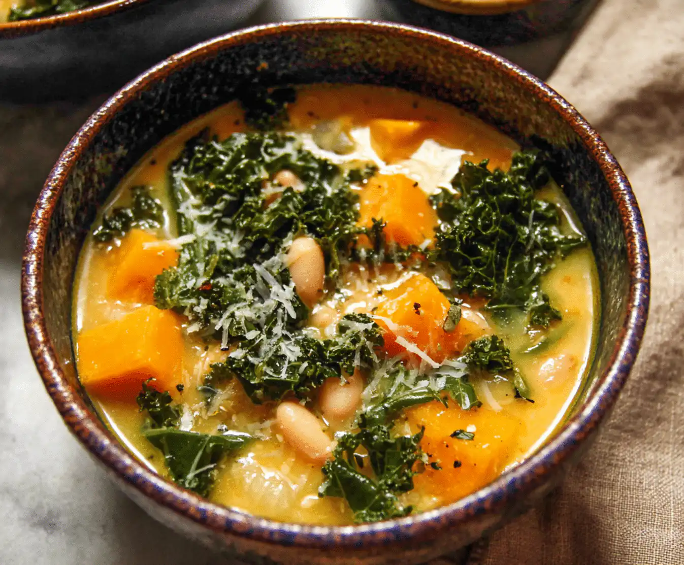 butternut squash kale white bean soup