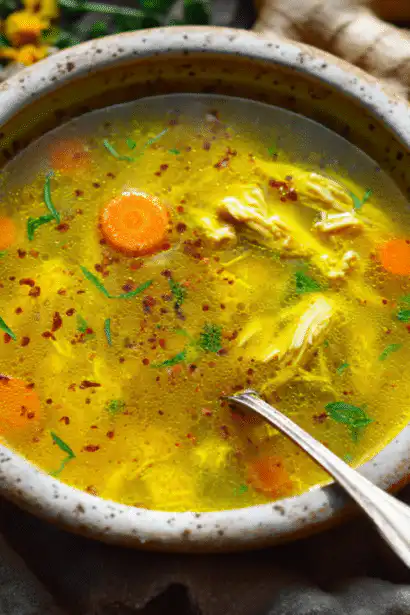 anti inflammatory turmeric chicken soup