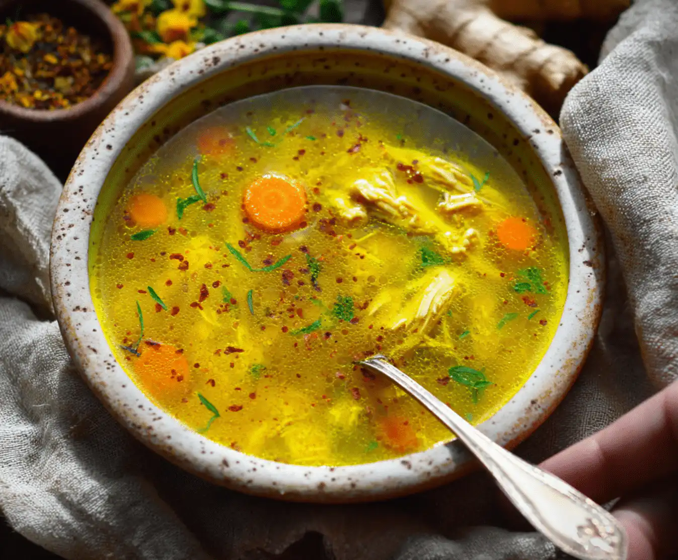 anti inflammatory turmeric chicken soup