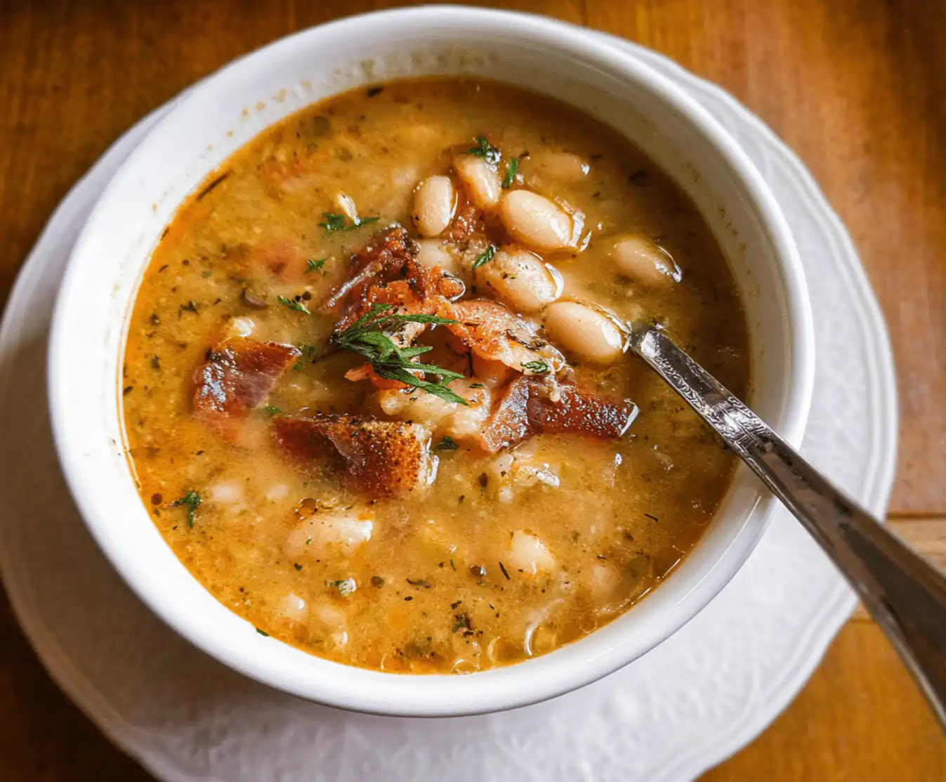 white bean soup with bacon