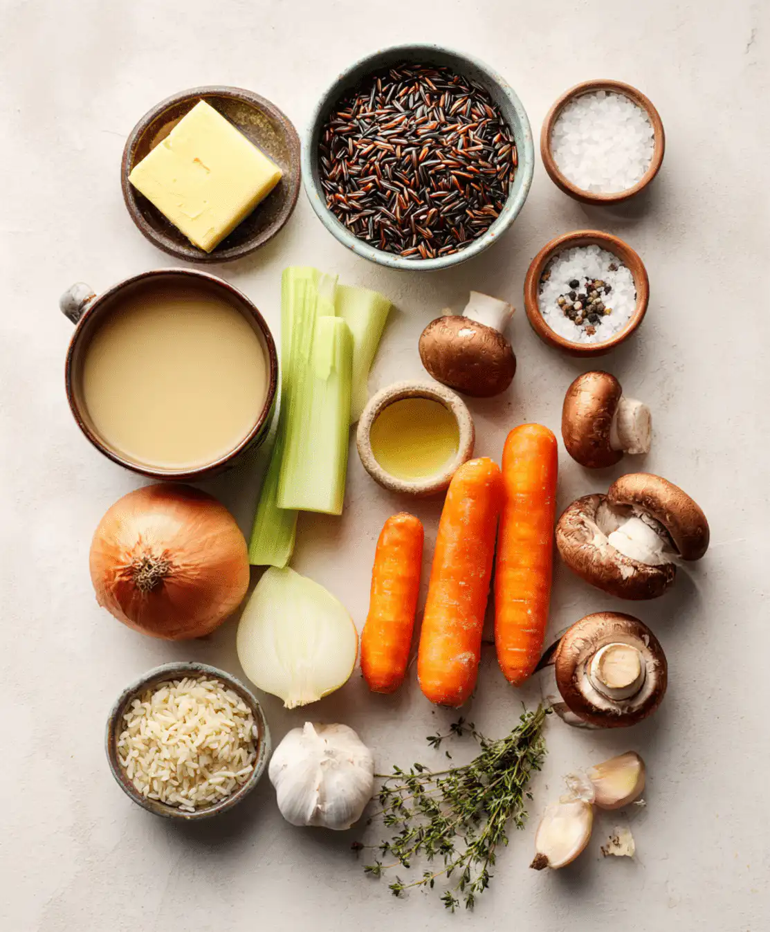 Wild rice soup ingredients