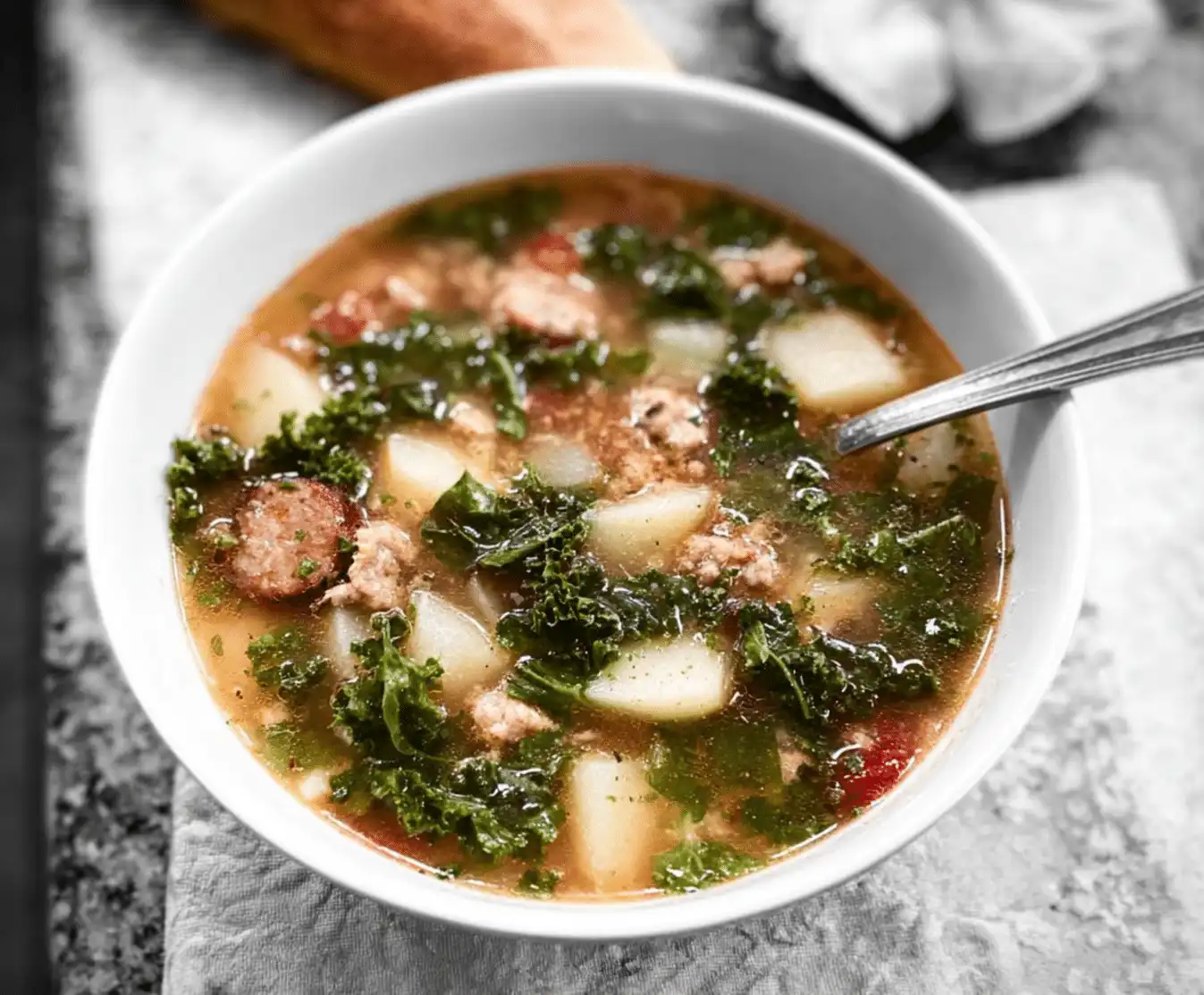 Smoky Sausage Potato Kale Soup One Pot Meal