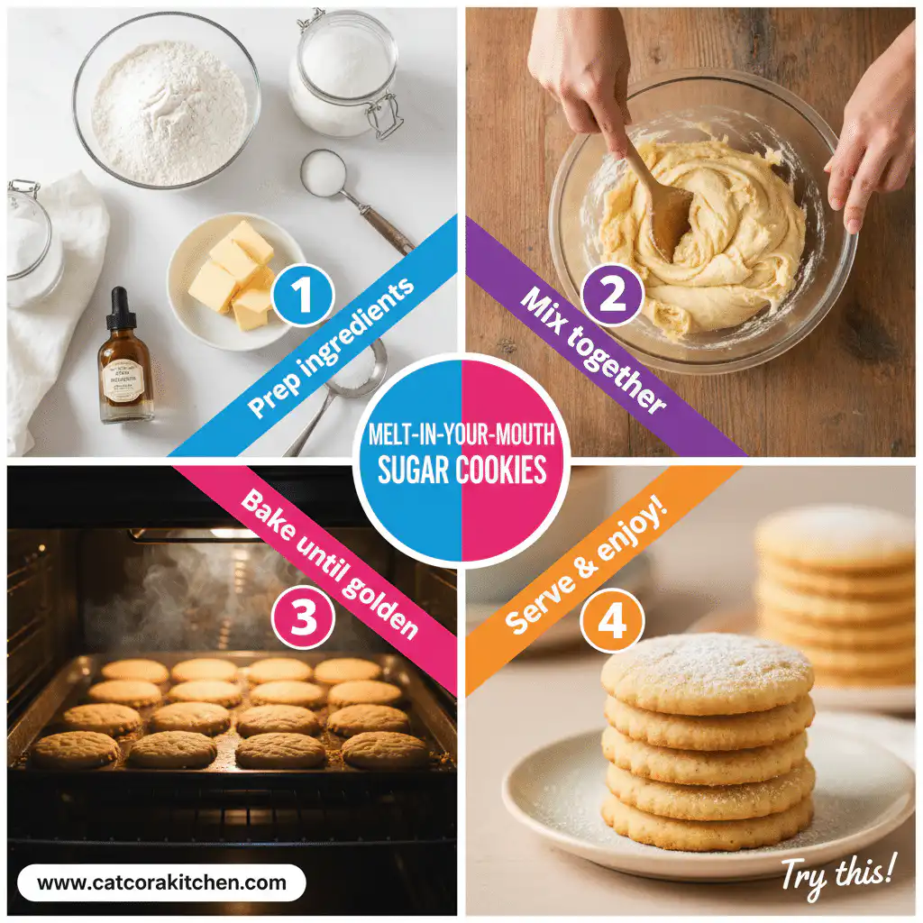 card recipe ingredients and instructions Melt-In-Your-Mouth Sugar Cookies