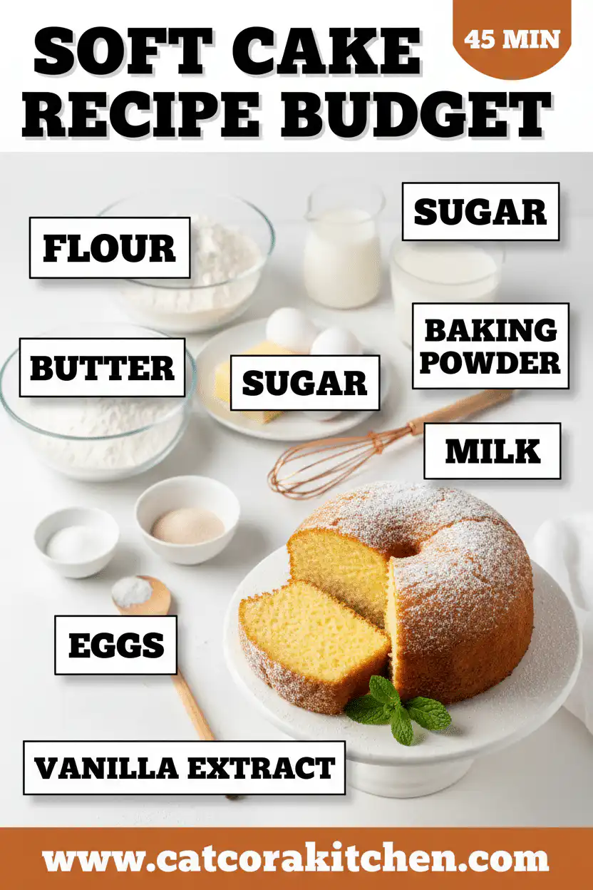 Soft vanilla cake ingredients