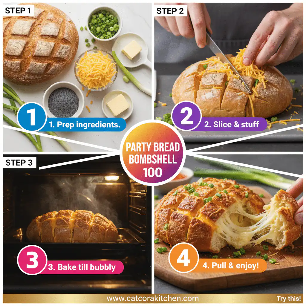 card recipe ingredients and instructions Southern Party Bread Recipe