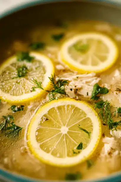 Greek lemon chicken soup