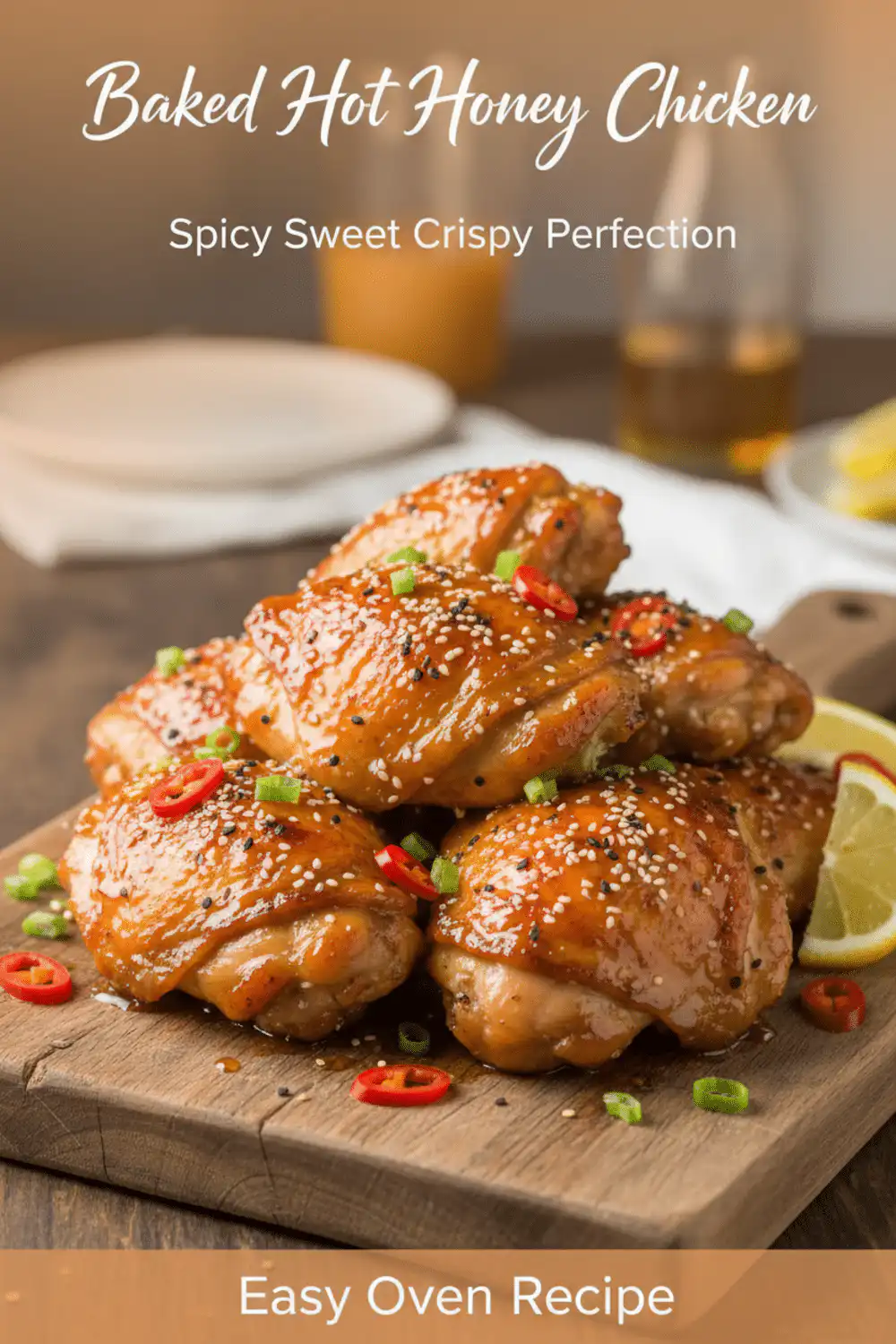 Baked Hot Honey Chicken - Sweet, Spicy & Crispy