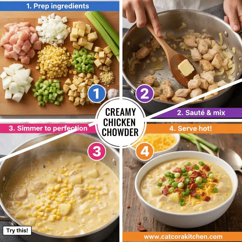 card recipe ingredients and instructions chicken corn chowder