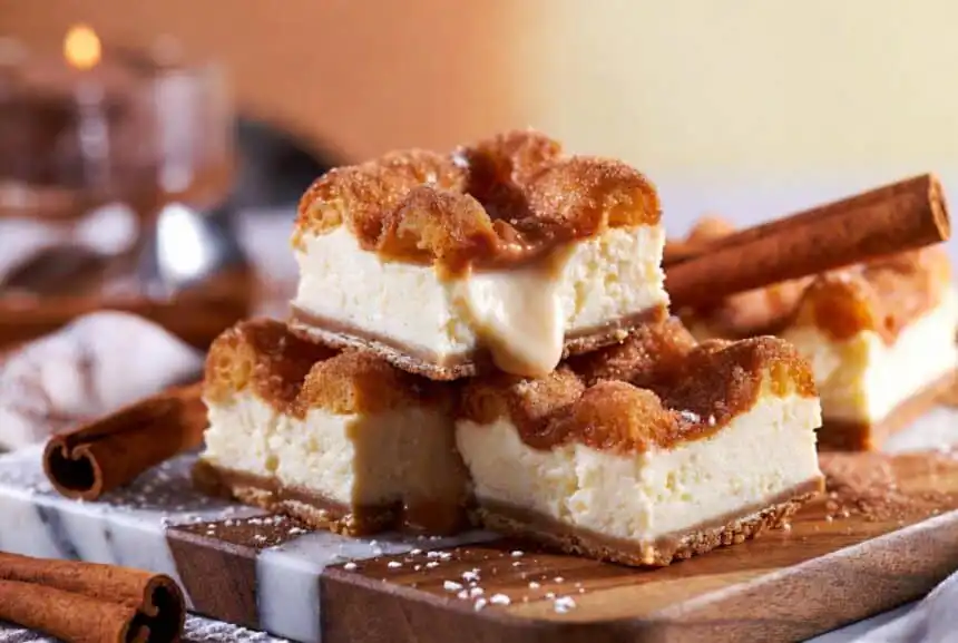 churro cheesecake bars