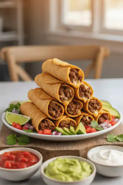crispy beef taquitos