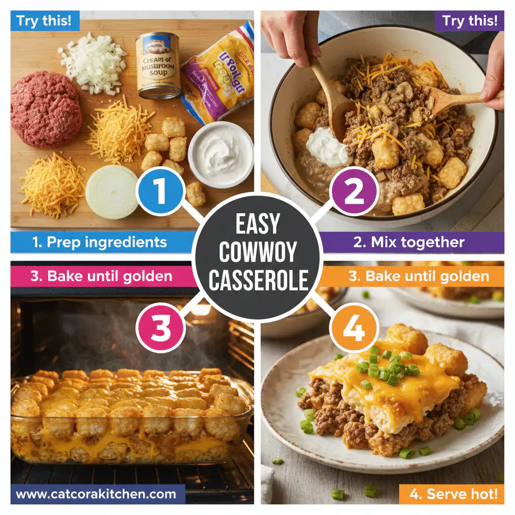 card recipe ingredients and instructions easy cowboy casserole
