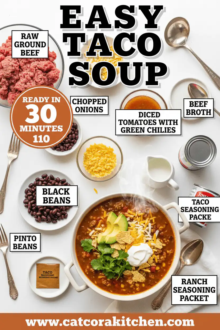 Easy taco soup recipe ingredients