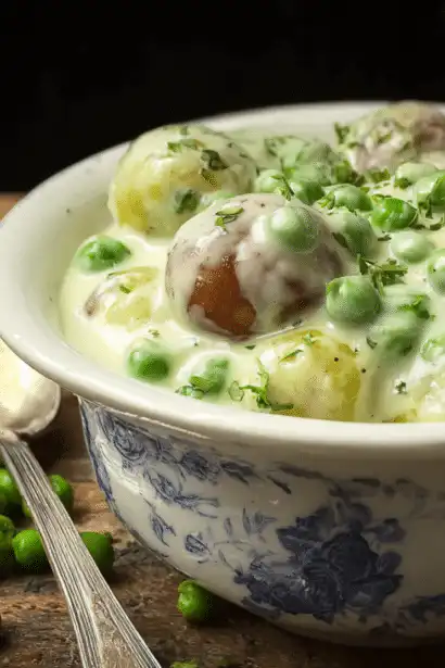 creamed peas and potatoes