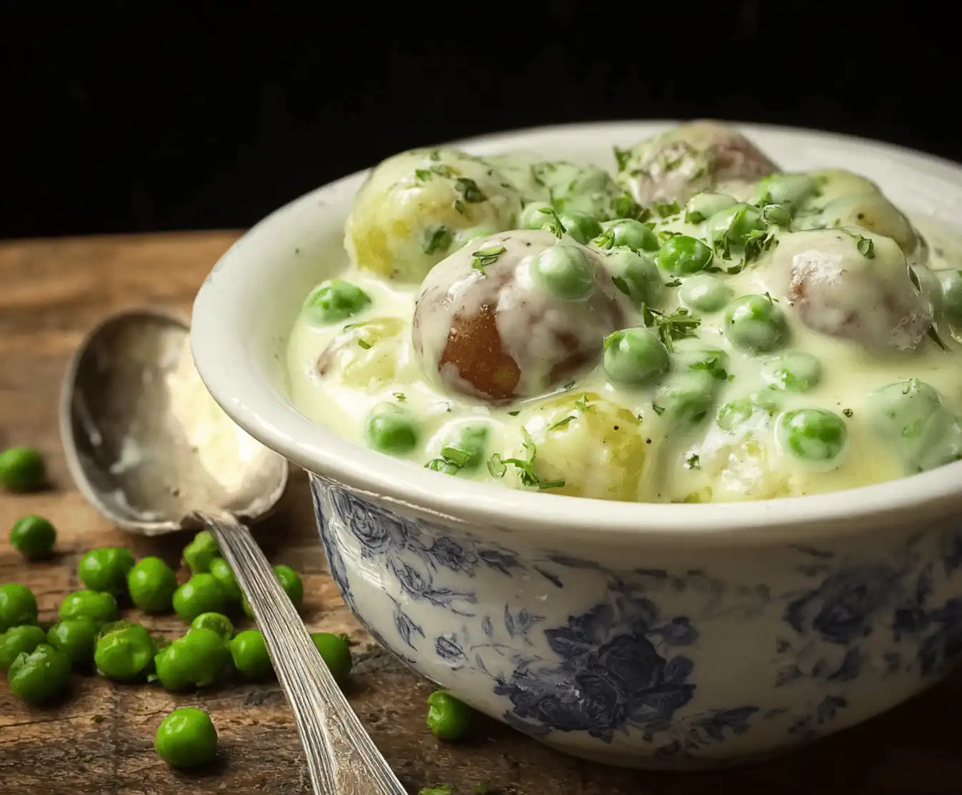 creamed peas and potatoes