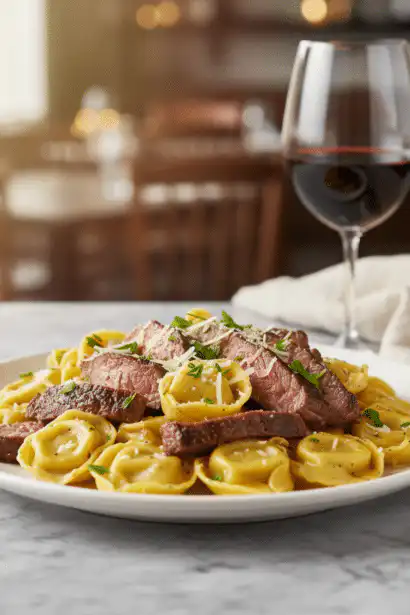 garlic steak tortellini
