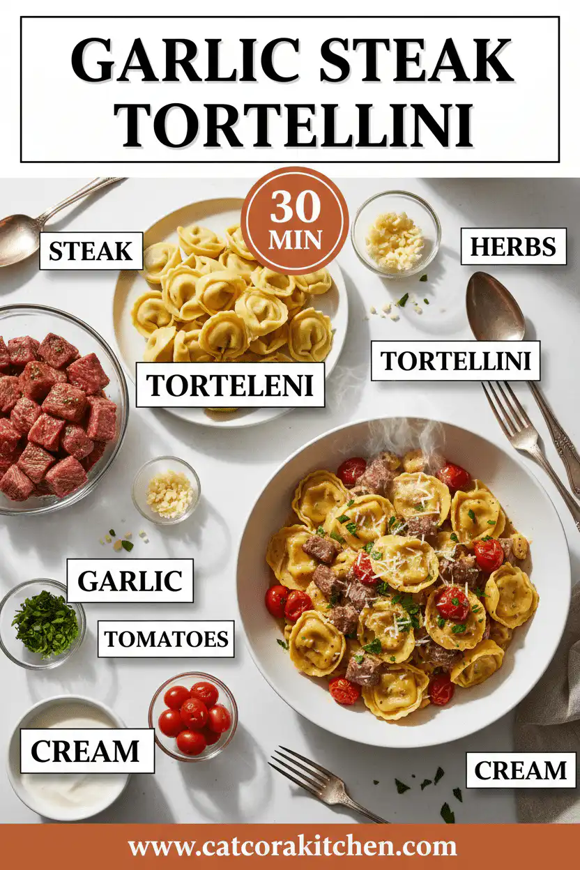 Garlic steak tortellini ingredients