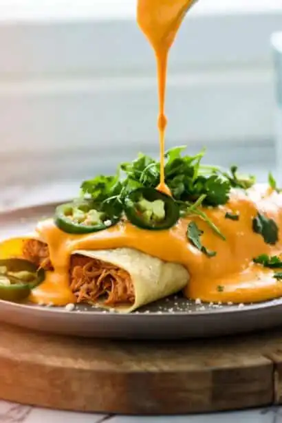 queso chicken enchiladas