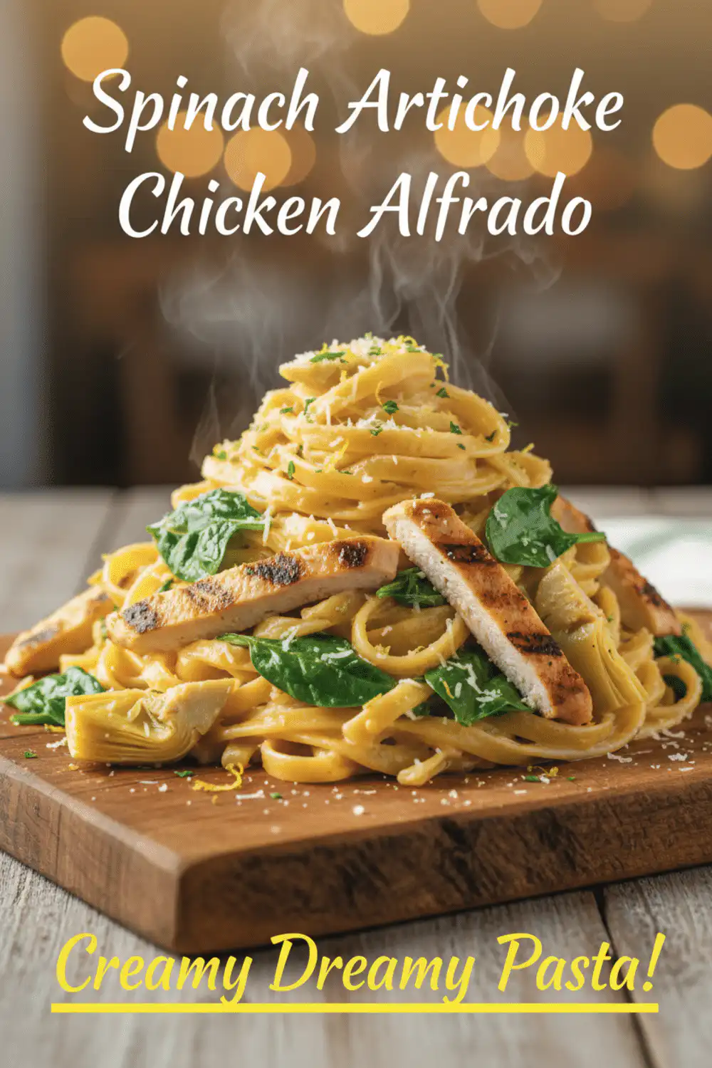 Spinach Artichoke Chicken Alfredo