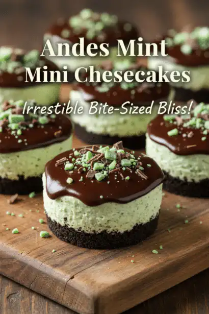 Andes mint mini cheesecakes