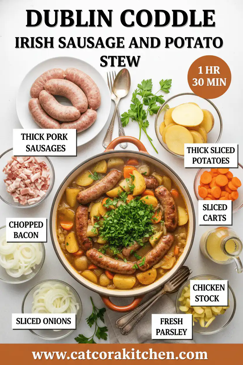 Dublin Coddle Irish sausage and potato stew ingredients