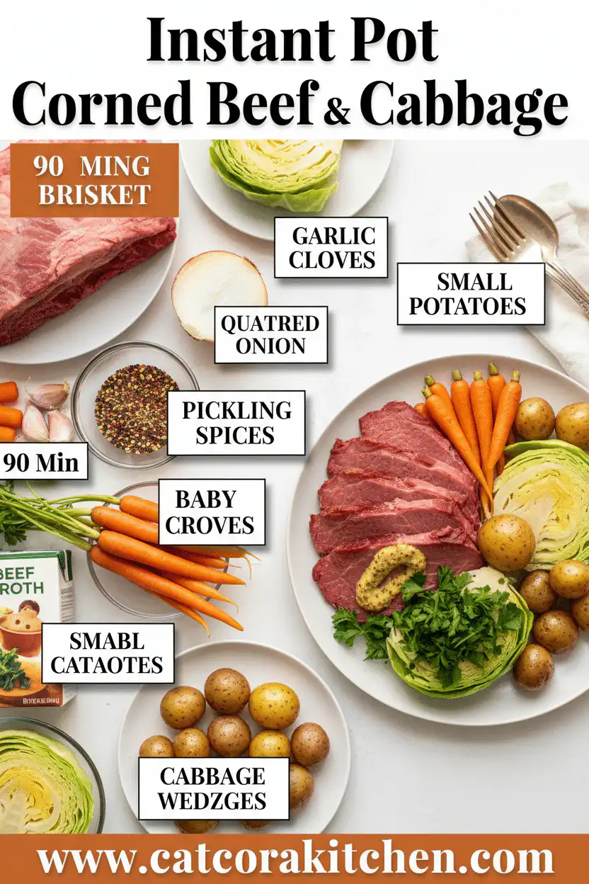 Instant Pot corned beef and cabbage ingredients