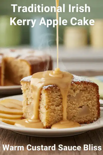 Irish Kerry Apple Cake with Custard Sauce