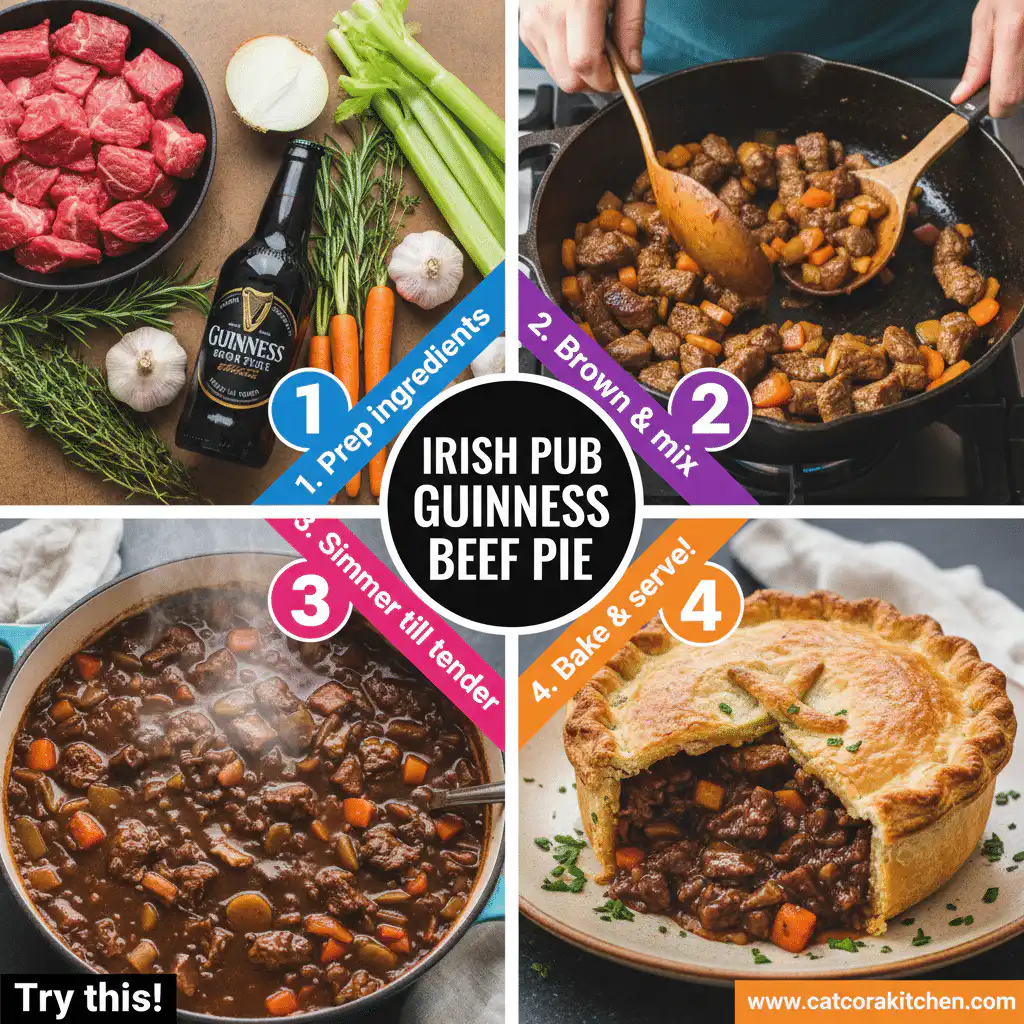 card recipe ingredients and instructions Irish Pub Guinness Beef Pie