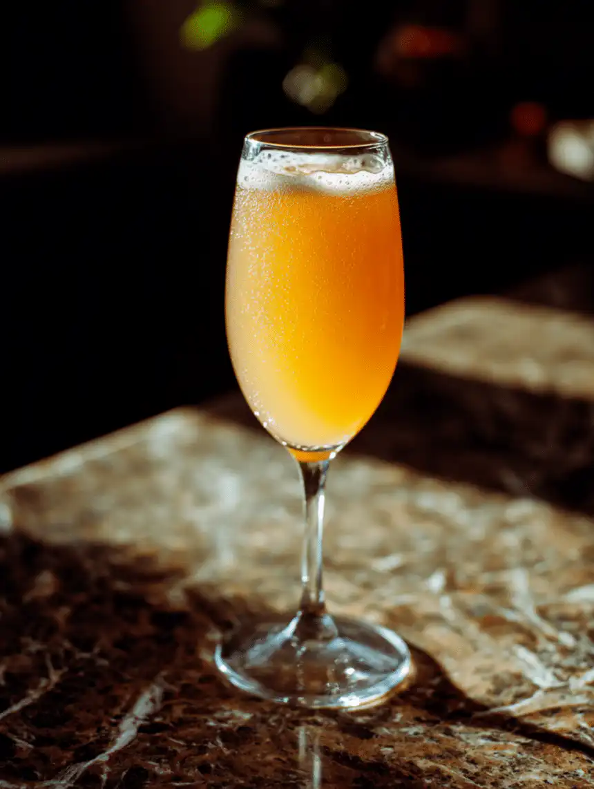 Peach Bellini cocktail