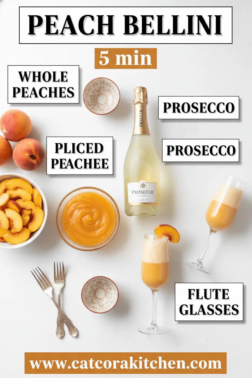 Peach Bellini cocktail ingredients