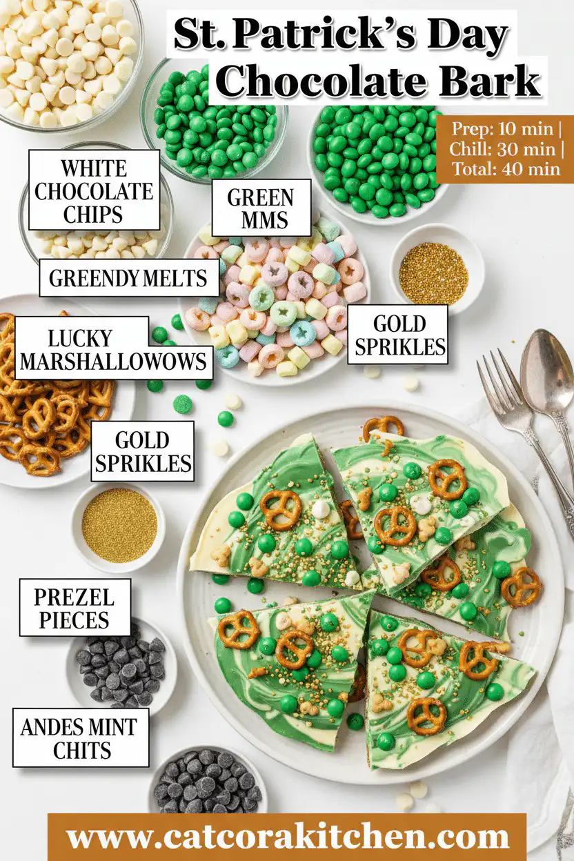 St Patrick's Day chocolate bark ingredients