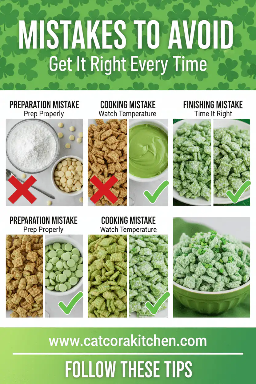 St. Patrick's Day puppy chow green snack mix common mistakes