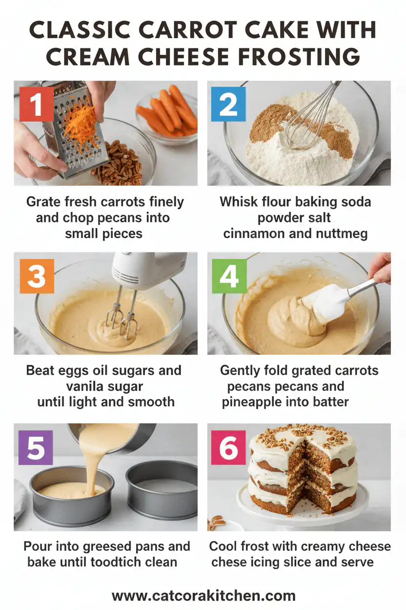 Classic carrot cake with cream cheese frosting How to Make