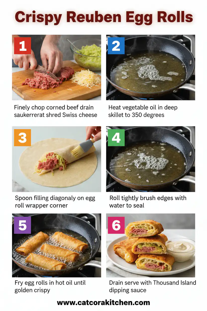 Crispy Reuben egg rolls How to Make