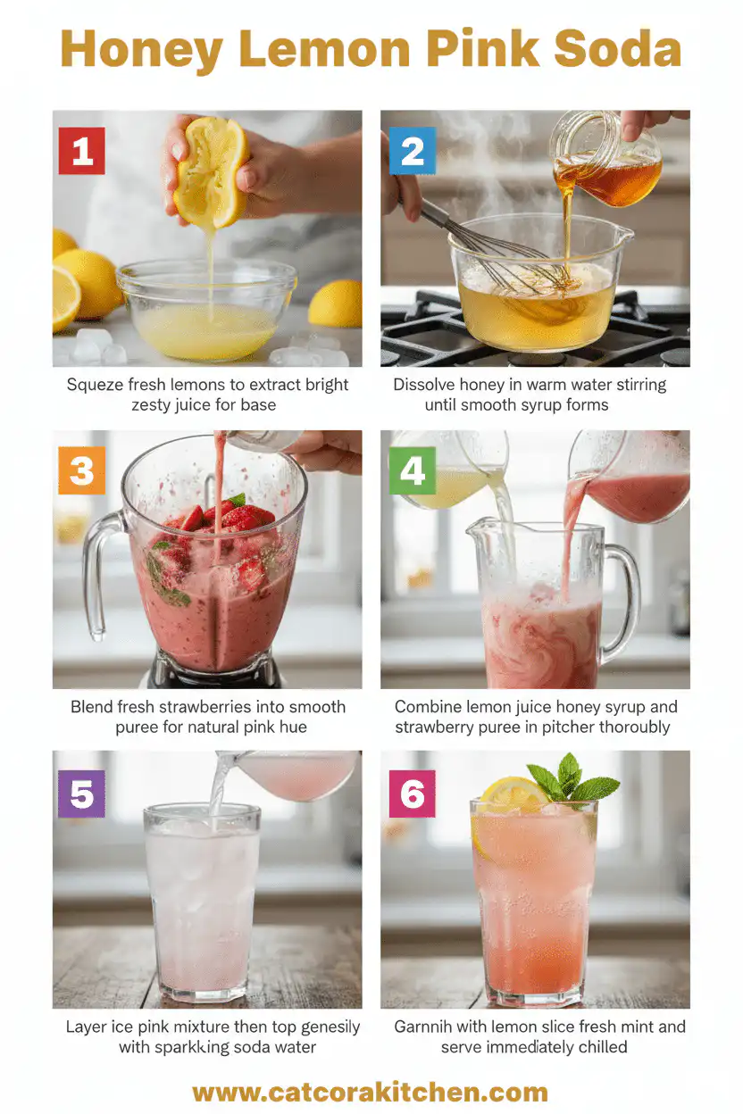 Honey lemon pink soda How to Make