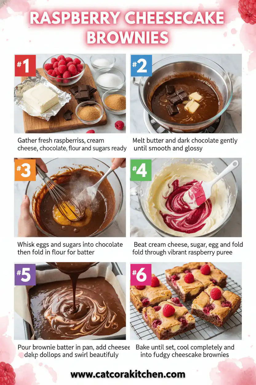 Raspberry cheesecake brownies How to Make 