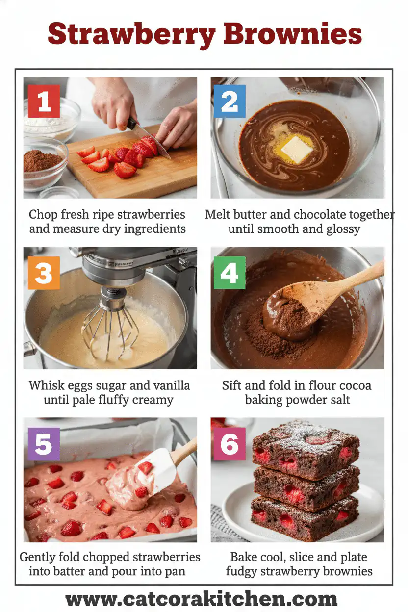 Strawberry brownies How to Make