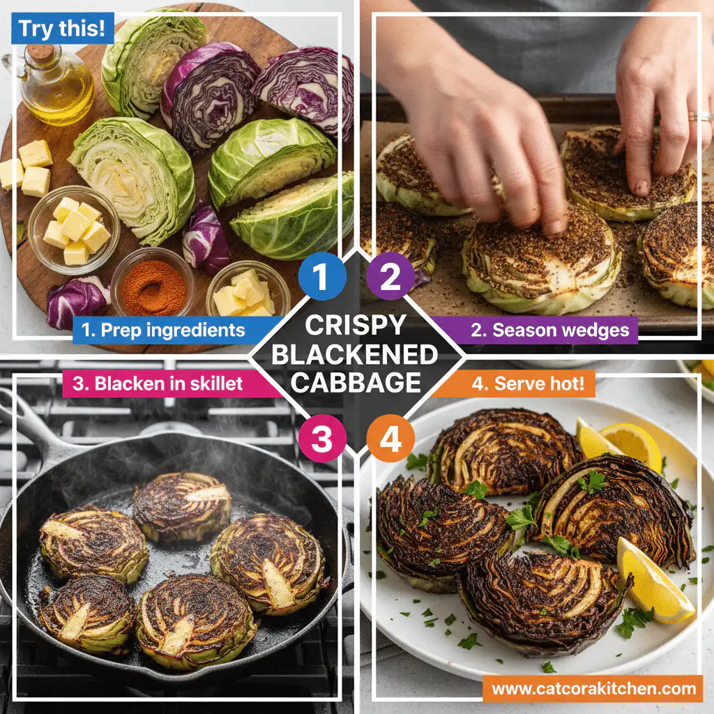 card recipe ingredients and instructions blackened cabbage