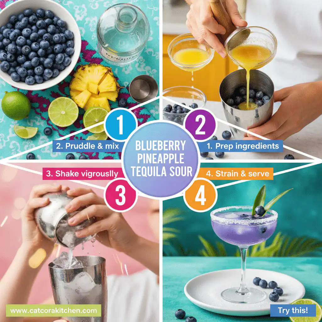 card recipe ingredients and instructions blueberry pineapple tequila sour