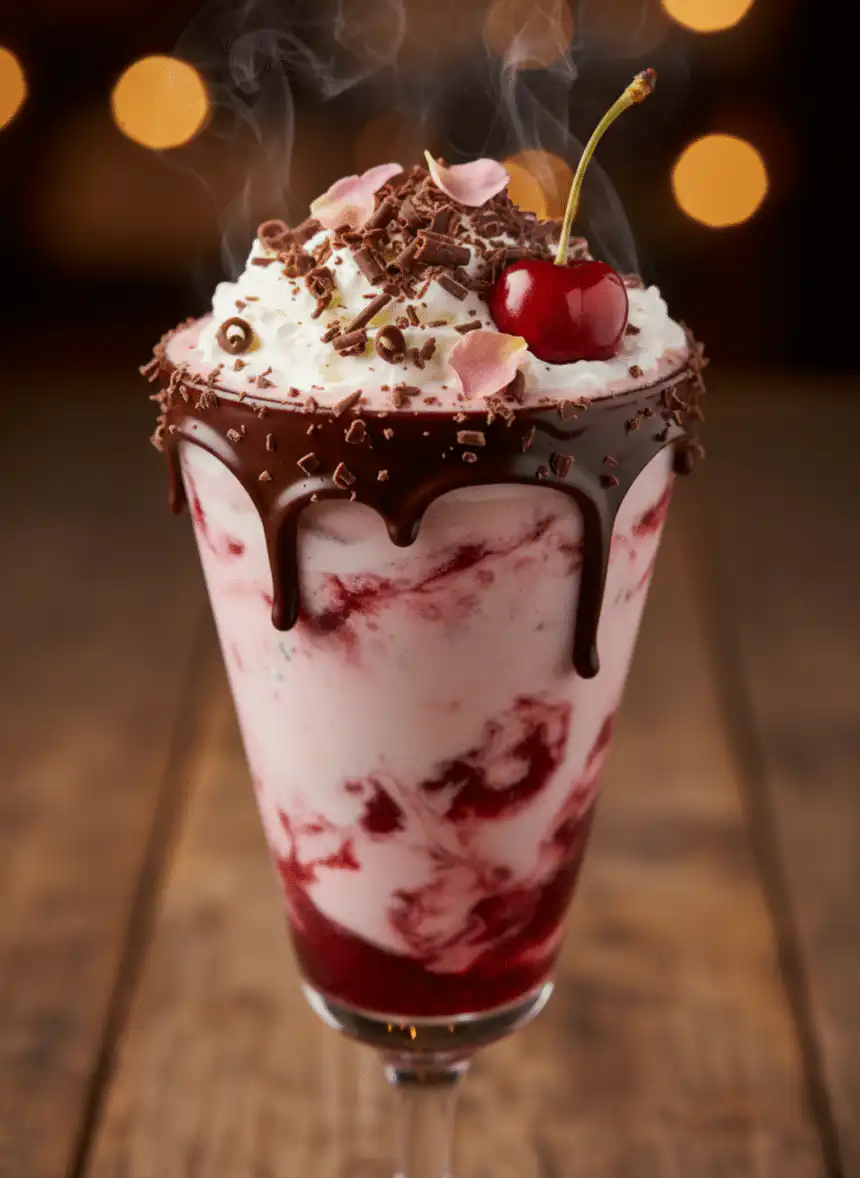 cherry rose mudslide cocktail