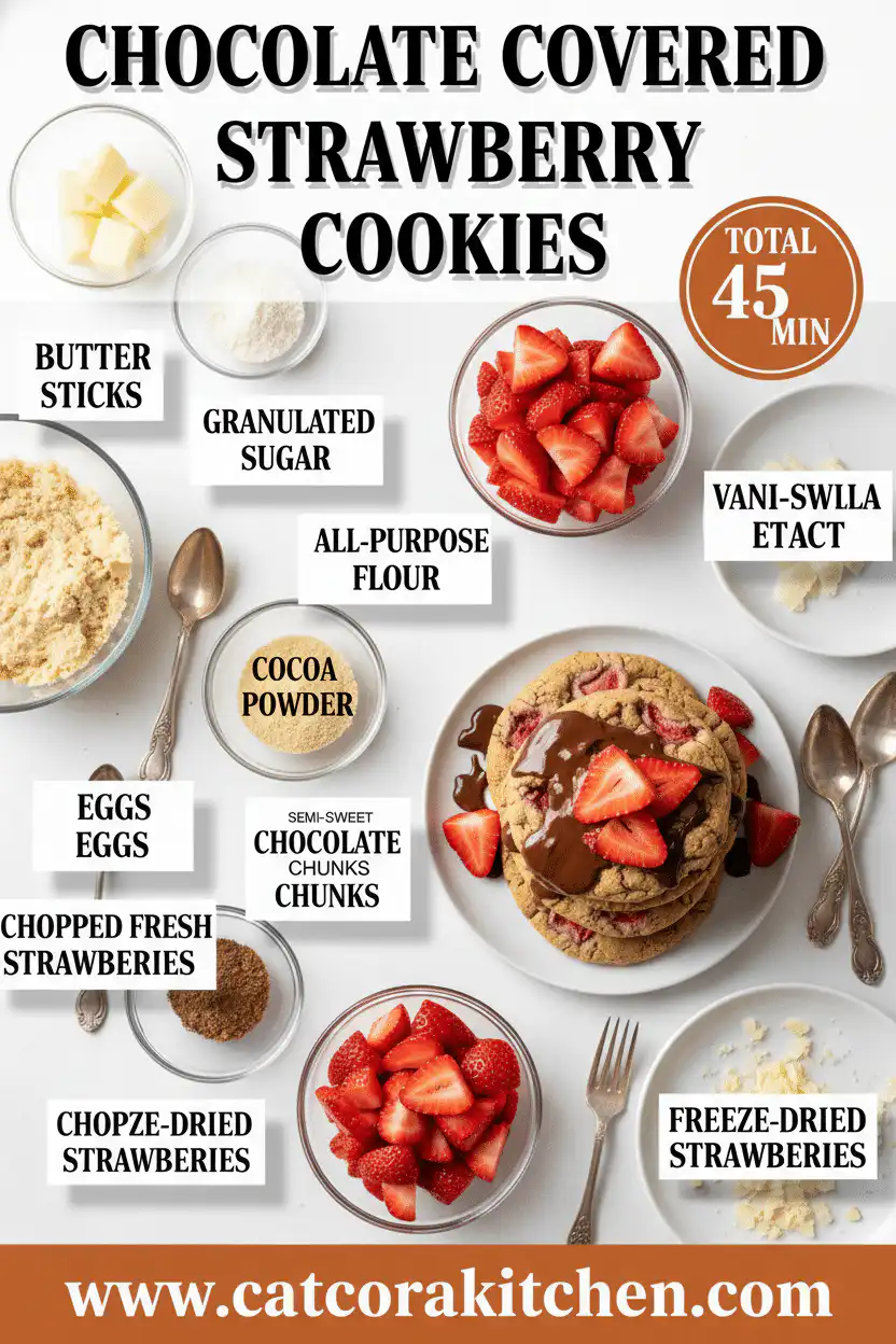 Chocolate covered strawberry cookies ingredients