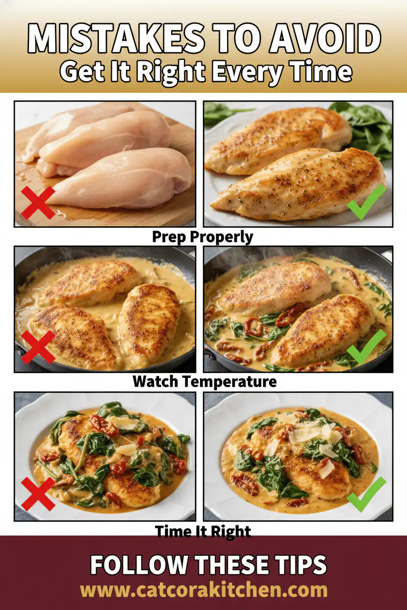 Creamy Tuscan chicken common mistakes
