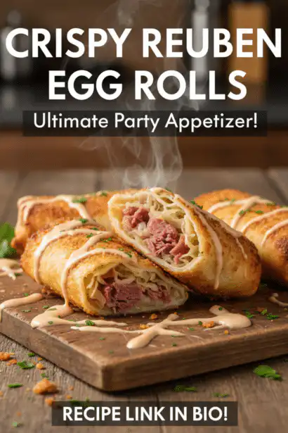 crispy Reuben egg rolls